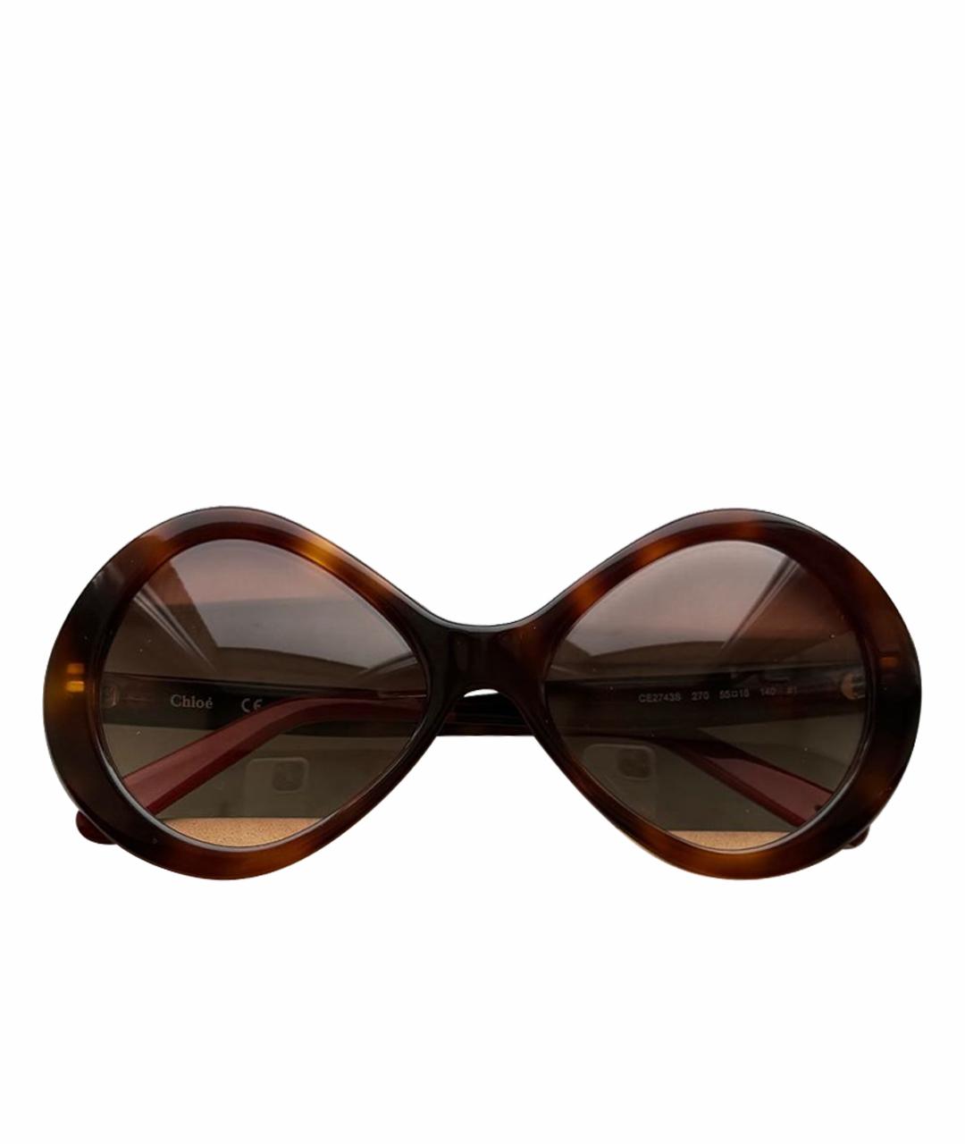 CHLOE Коричневые пластиковые солнцезащитные очки, фото 1