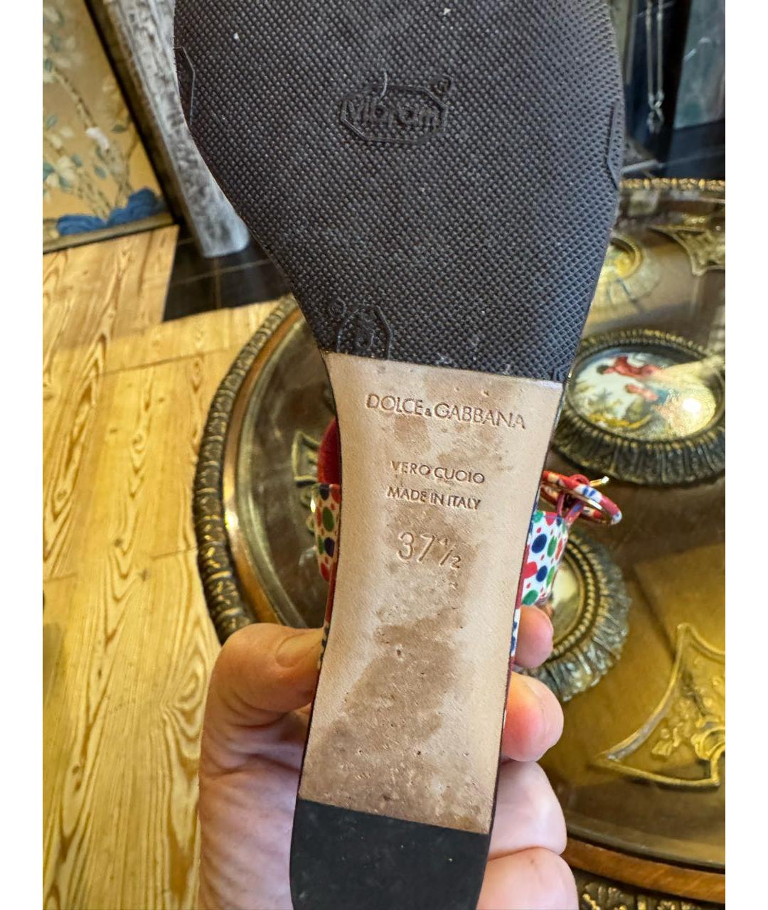 DOLCE&GABBANA Мульти босоножки из лакированной кожи, фото 6