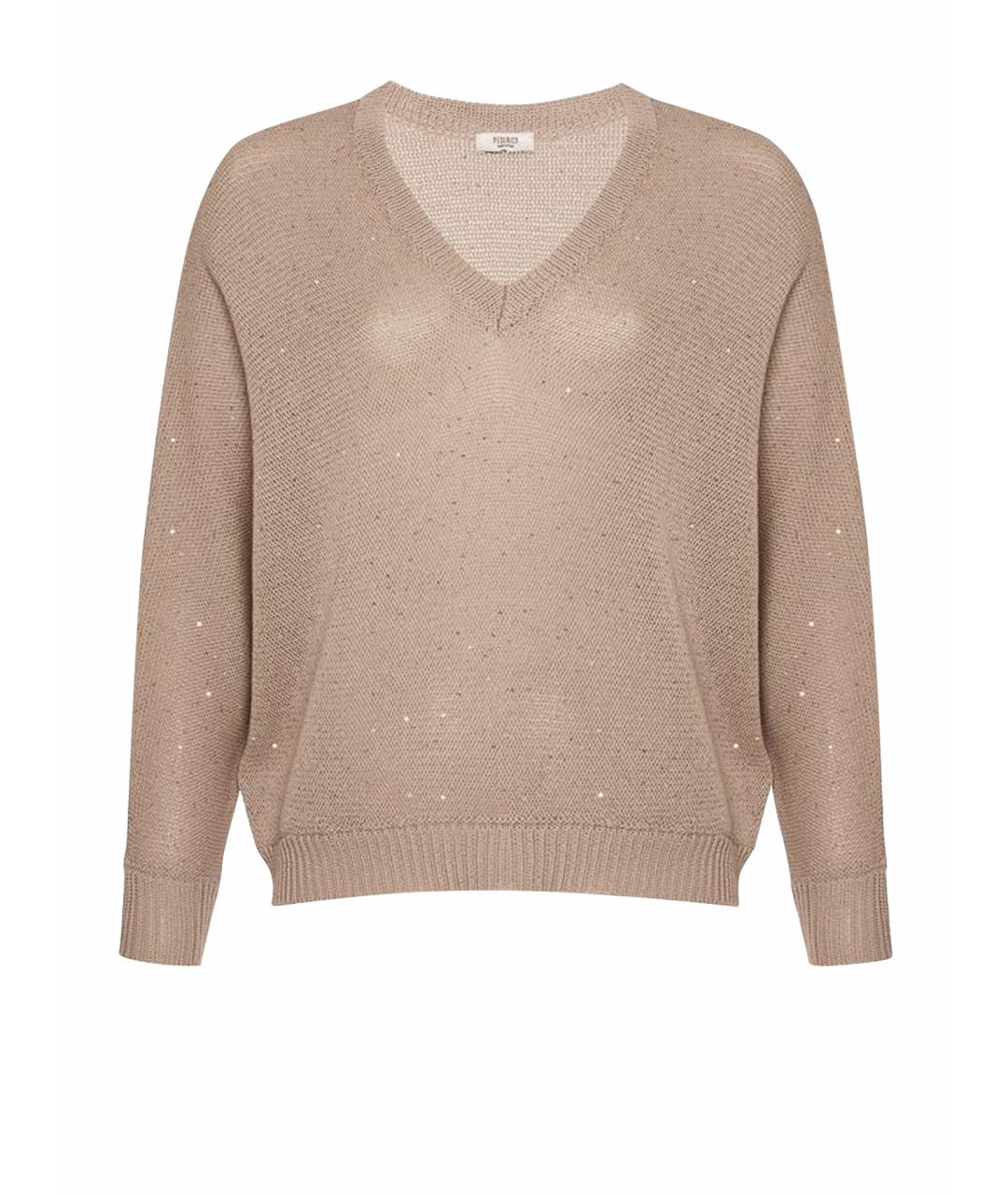 PESERICO Бежевый хлопковый джемпер / свитер, фото 1