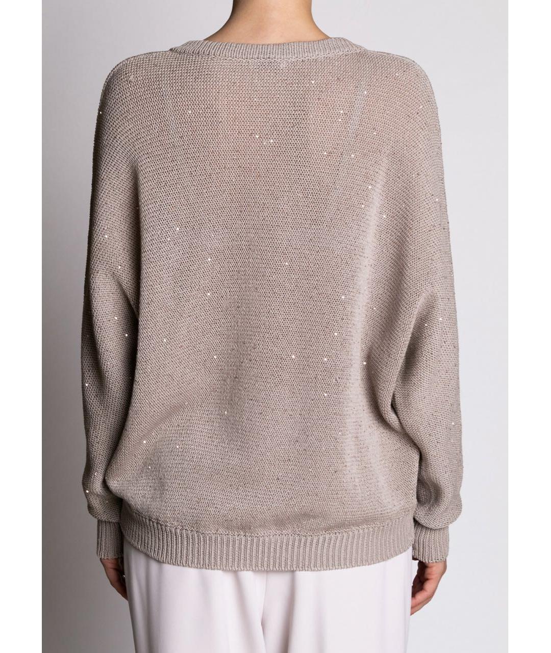 PESERICO Бежевый хлопковый джемпер / свитер, фото 4