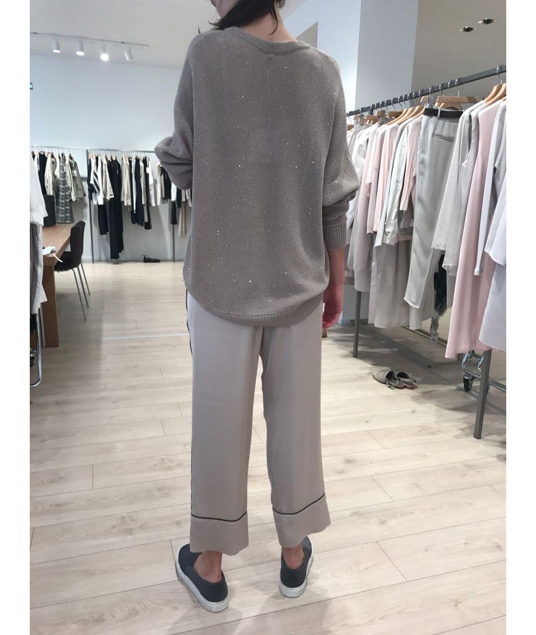 PESERICO Бежевый хлопковый джемпер / свитер, фото 6