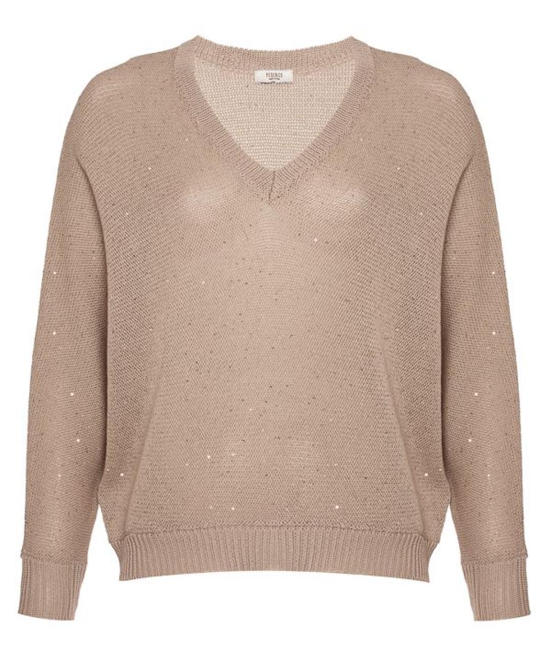 PESERICO Бежевый хлопковый джемпер / свитер, фото 9