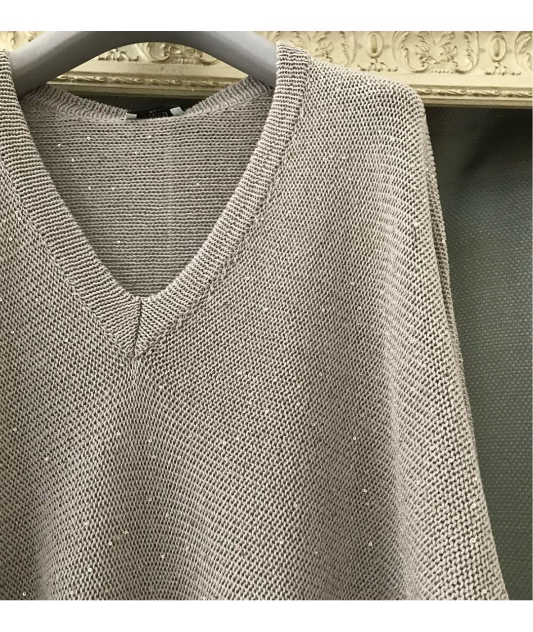 PESERICO Бежевый хлопковый джемпер / свитер, фото 8