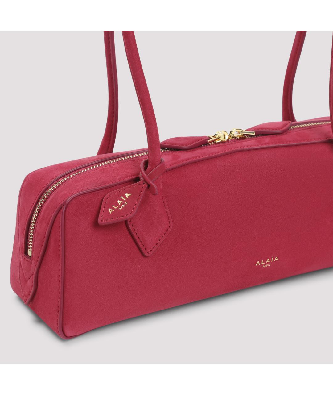 ALAIA Розовая кожаная сумка через плечо, фото 5