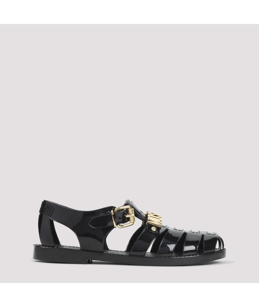 MOSCHINO Черные резиновые сандалии, фото 2