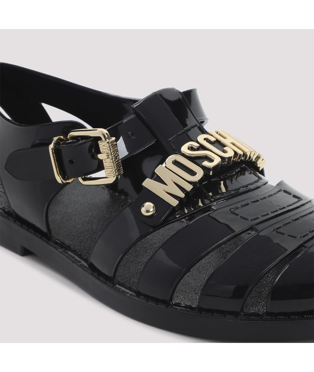MOSCHINO Черные резиновые сандалии, фото 6