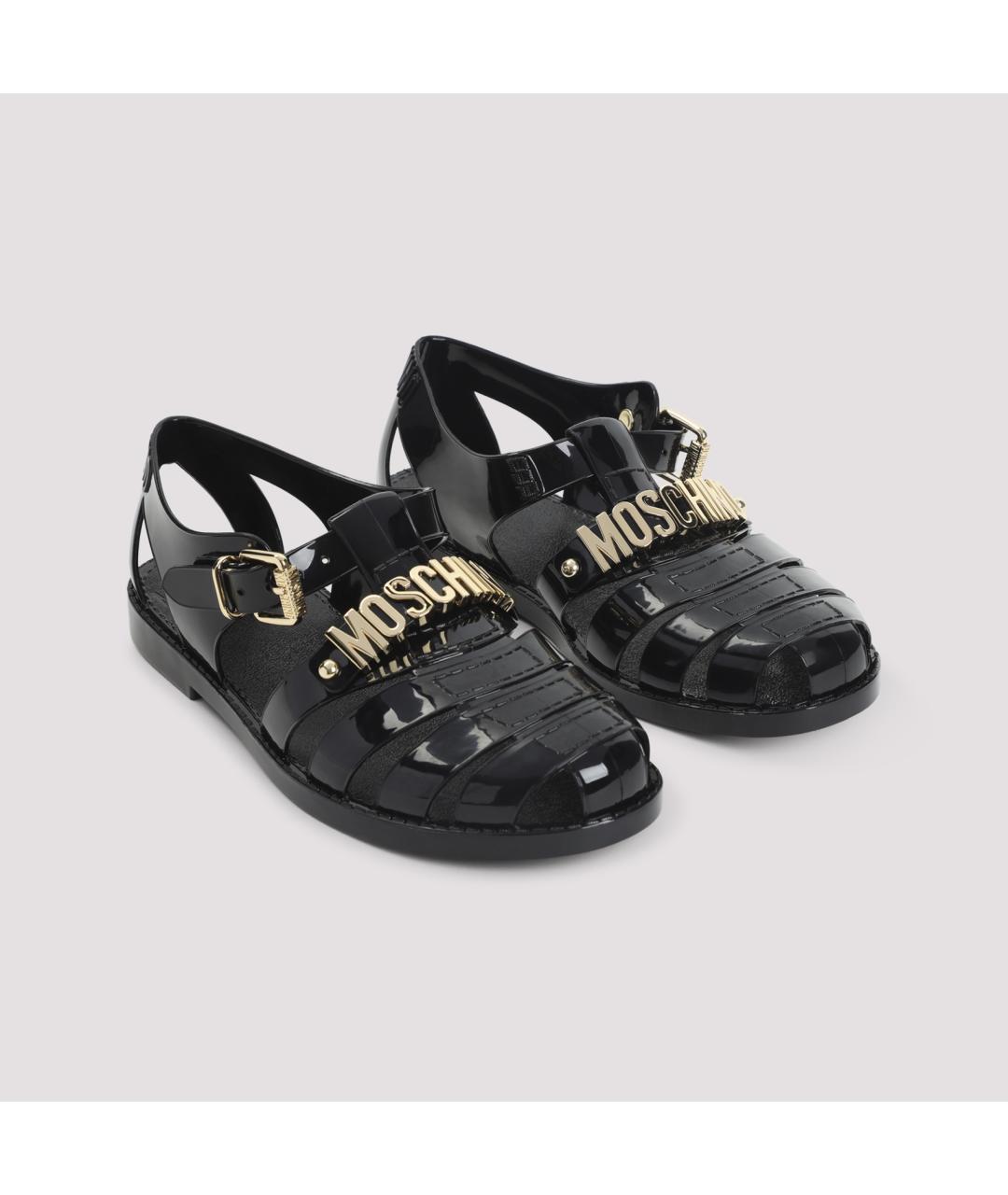 MOSCHINO Черные резиновые сандалии, фото 5