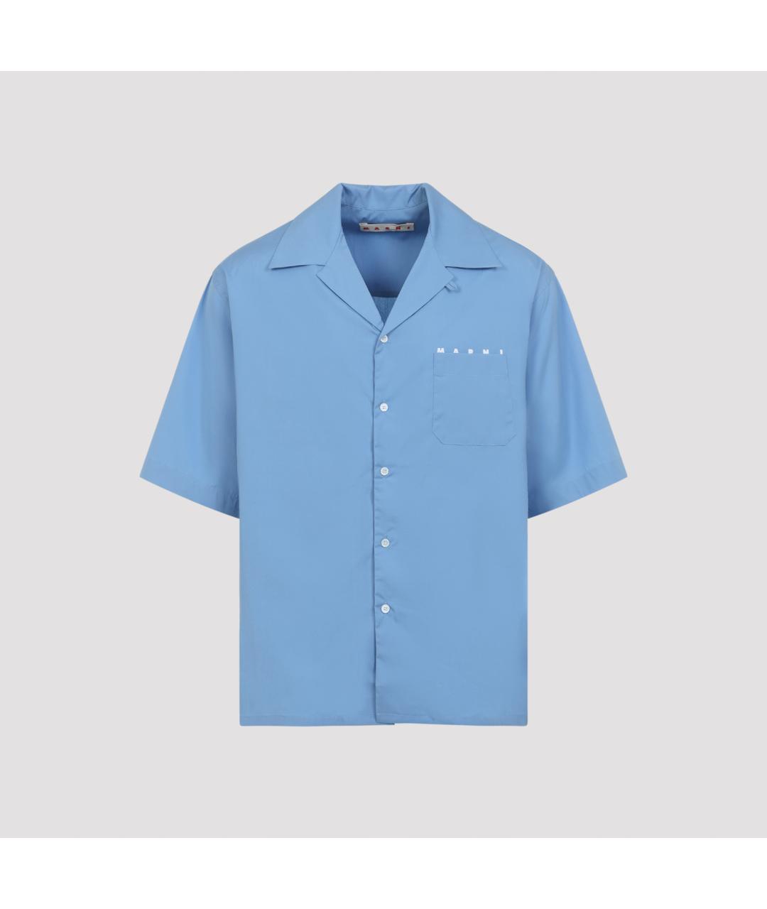 MARNI Голубая хлопковая кэжуал рубашка, фото 2
