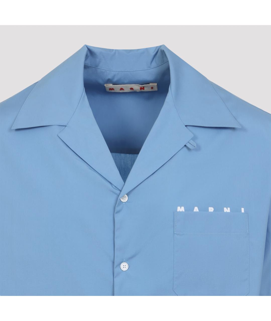 MARNI Голубая хлопковая кэжуал рубашка, фото 5