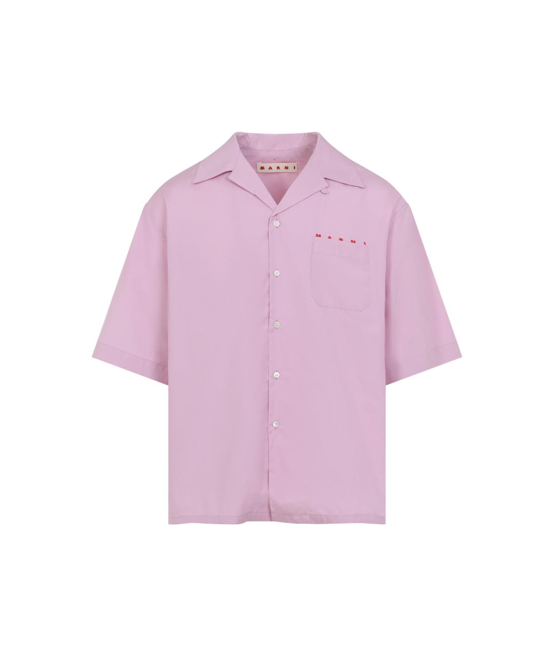 MARNI Розовая хлопковая кэжуал рубашка, фото 1