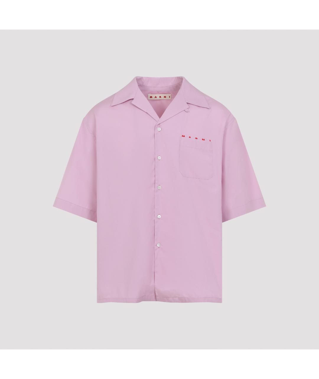 MARNI Розовая хлопковая кэжуал рубашка, фото 2