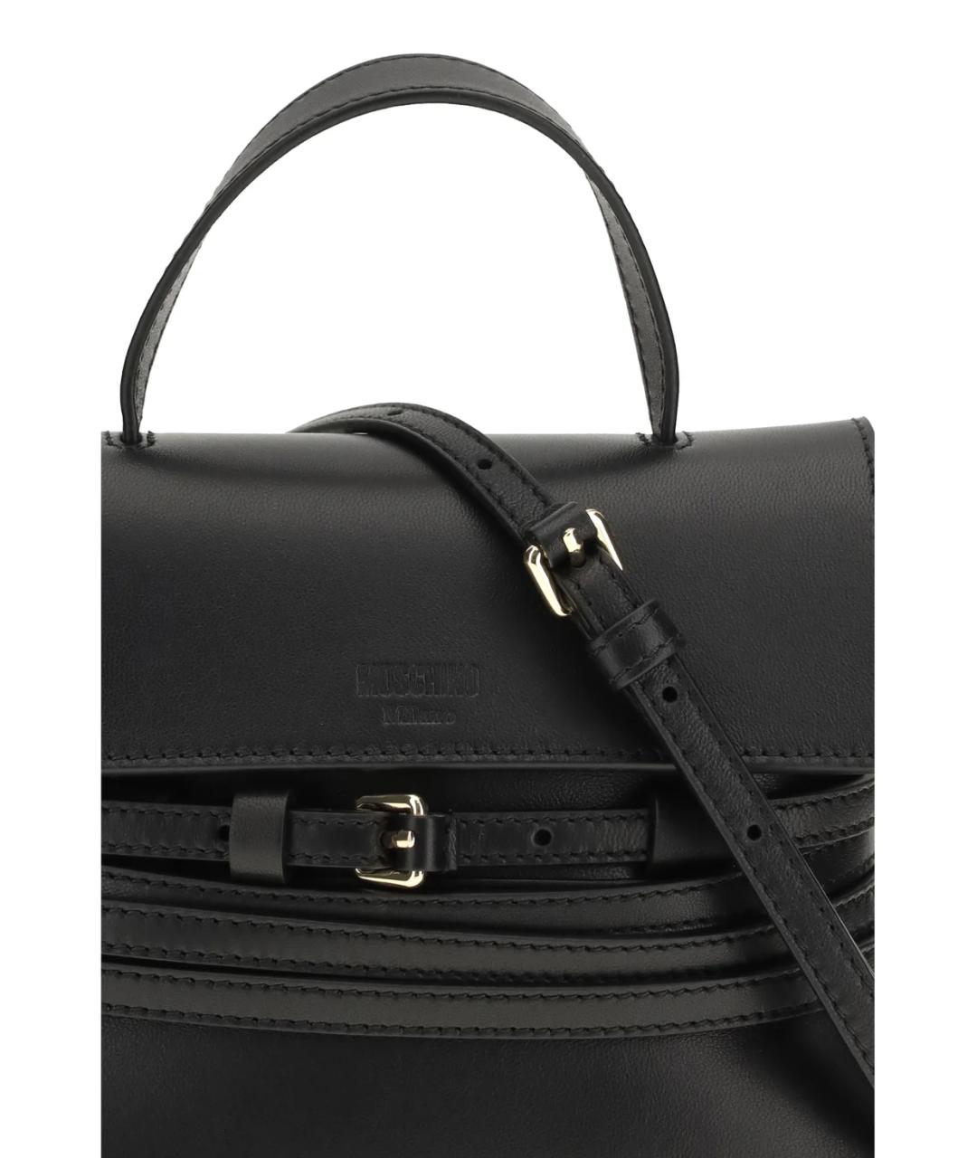 MOSCHINO Черная кожаная сумка тоут, фото 4