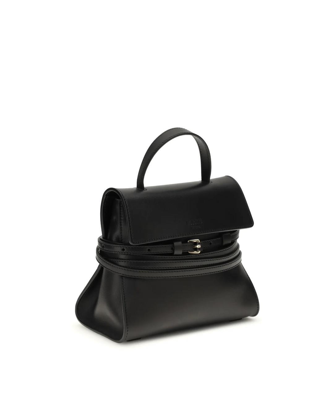 MOSCHINO Черная кожаная сумка тоут, фото 2