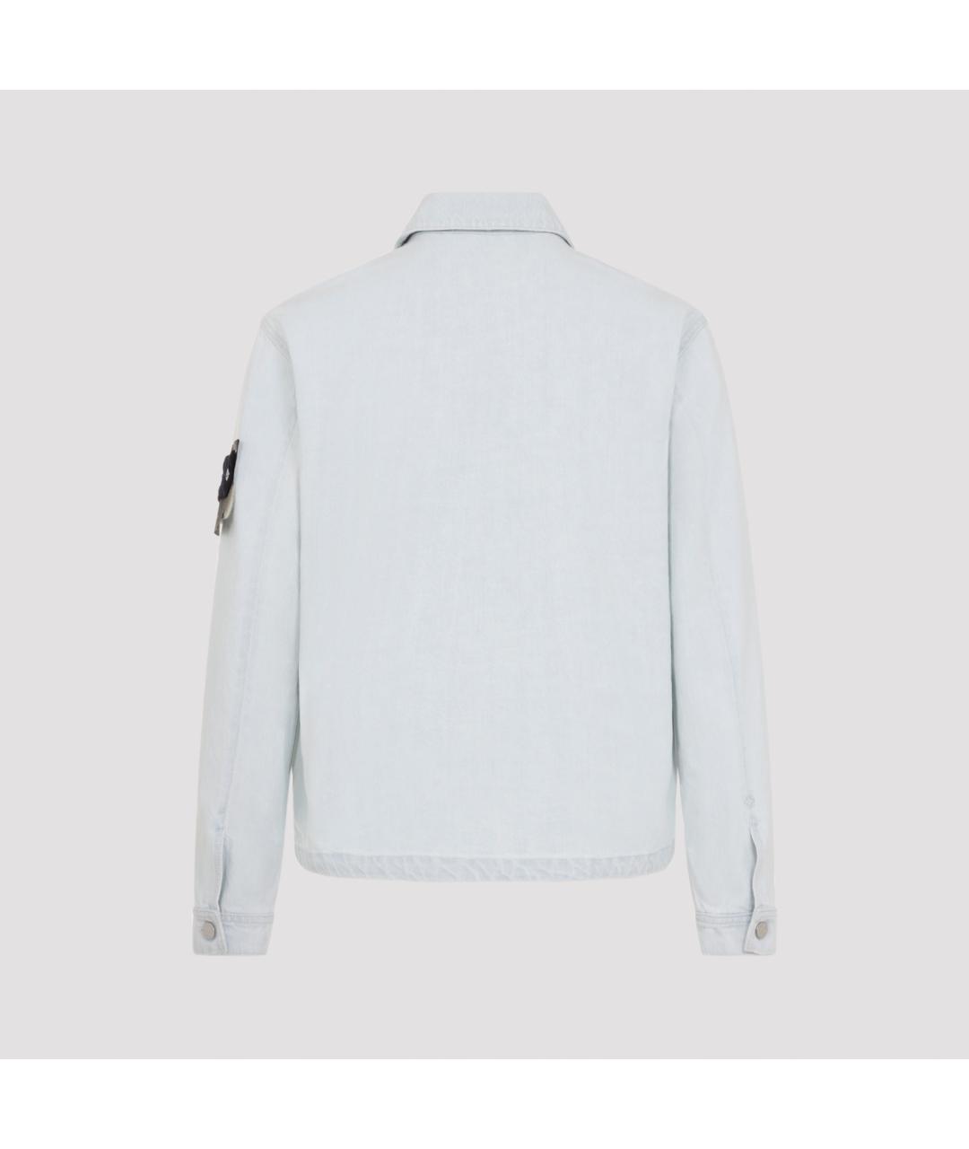 STONE ISLAND Голубая хлопковая куртка, фото 4