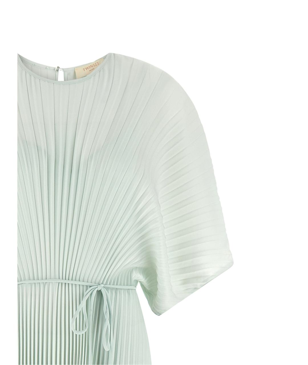 TWIN-SET Голубое полиэстеровое платье, фото 3