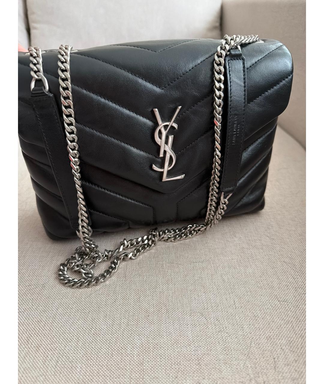 SAINT LAURENT Черная кожаная сумка через плечо, фото 10