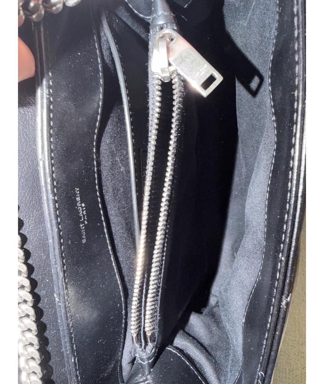 SAINT LAURENT Черная кожаная сумка через плечо, фото 4