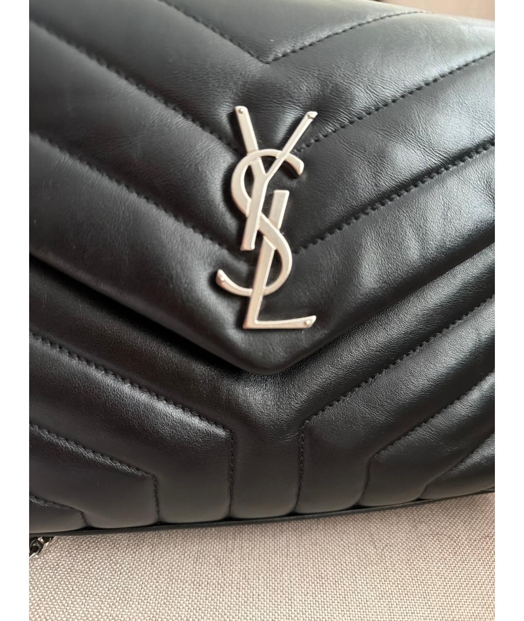 SAINT LAURENT Черная кожаная сумка через плечо, фото 8