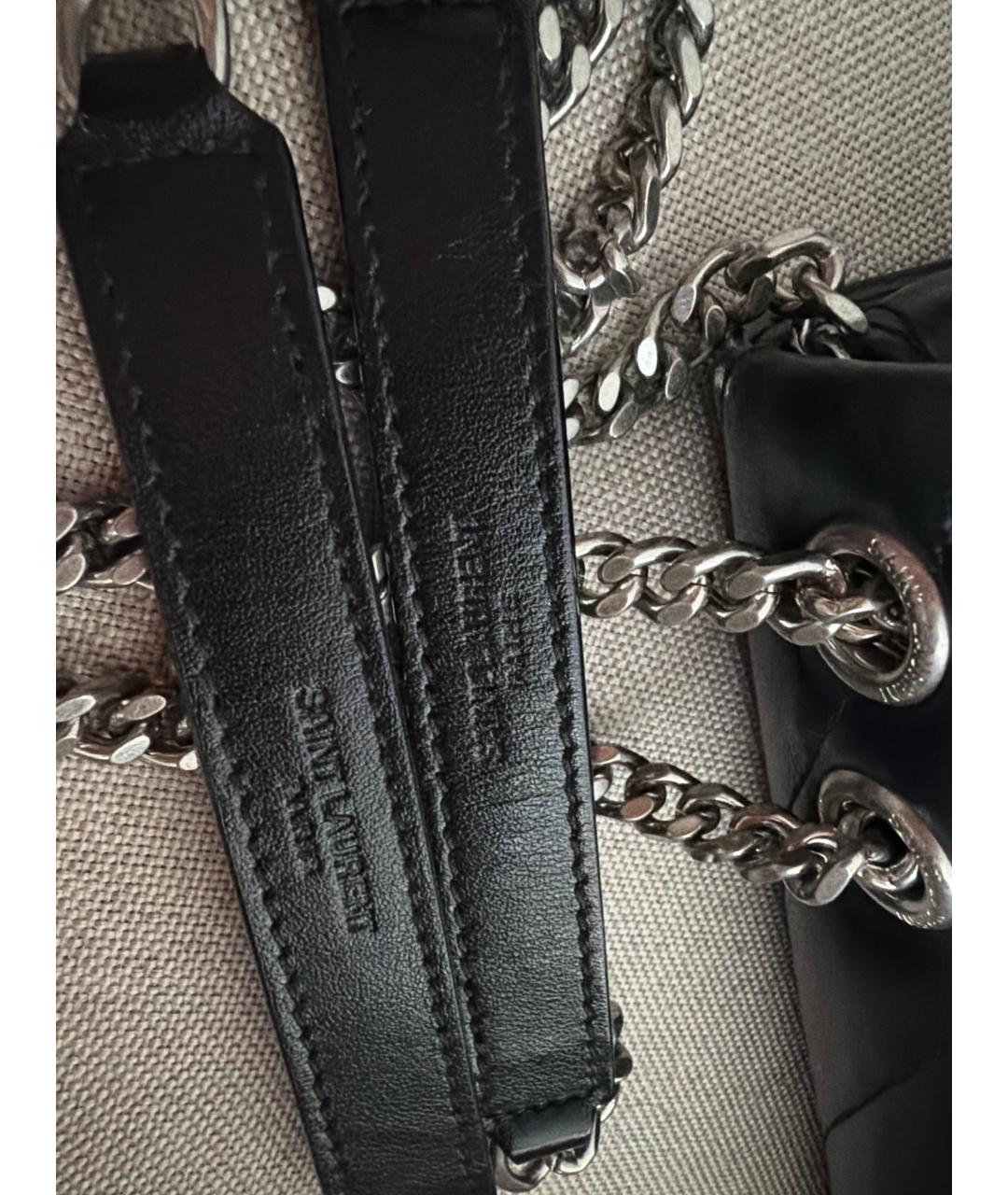 SAINT LAURENT Черная кожаная сумка через плечо, фото 9