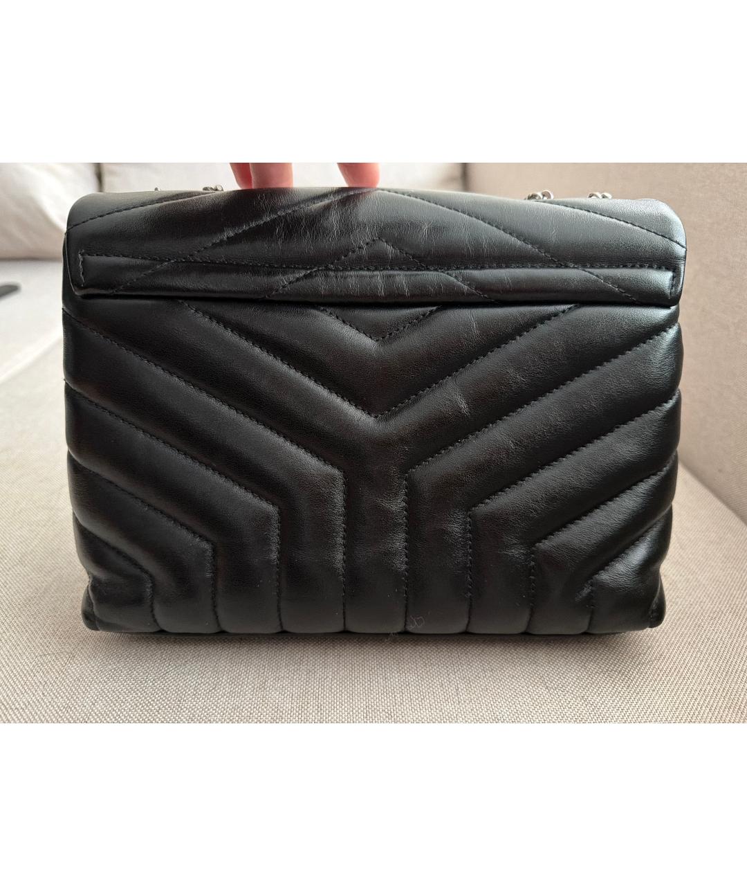 SAINT LAURENT Черная кожаная сумка через плечо, фото 3