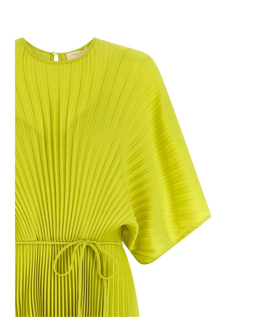 TWIN-SET Зеленые полиэстеровое платье, фото 3