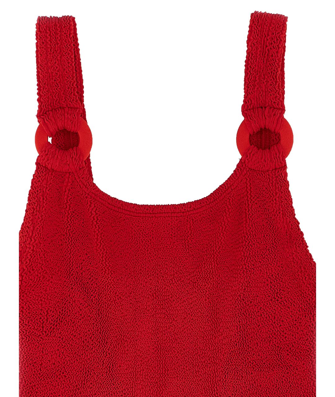 HUNZA G Красный полиамидовый купальник, фото 3