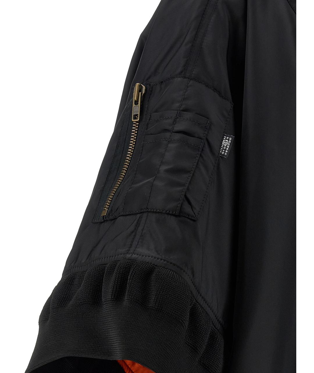 MM6 MAISON MARGIELA Черная полиамидовая куртка, фото 4