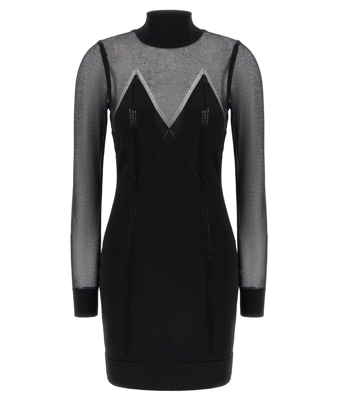 ELISABETTA FRANCHI Черное вискозное коктейльное платье, фото 1