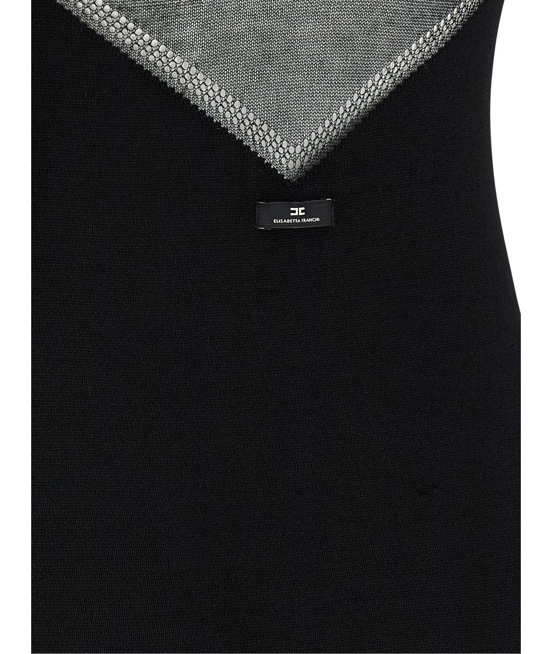 ELISABETTA FRANCHI Черное вискозное коктейльное платье, фото 4