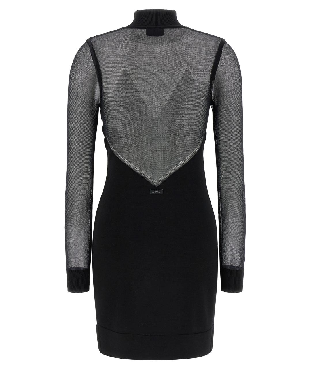 ELISABETTA FRANCHI Черное вискозное коктейльное платье, фото 2