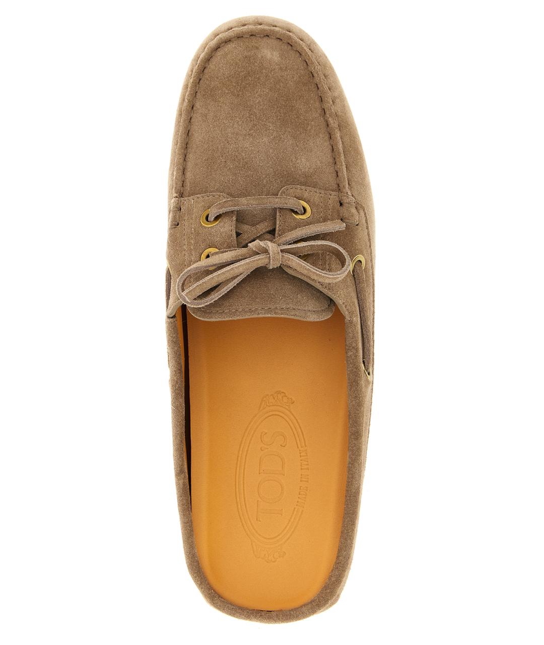 TOD'S Бежевые замшевые сабо, фото 4