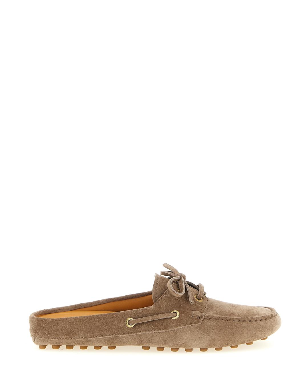 TOD'S Бежевые замшевые сабо, фото 1