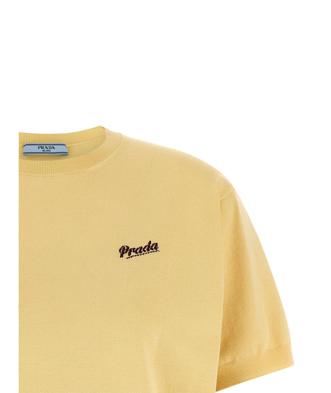 PRADA Желтый шелковый джемпер / свитер, фото 3