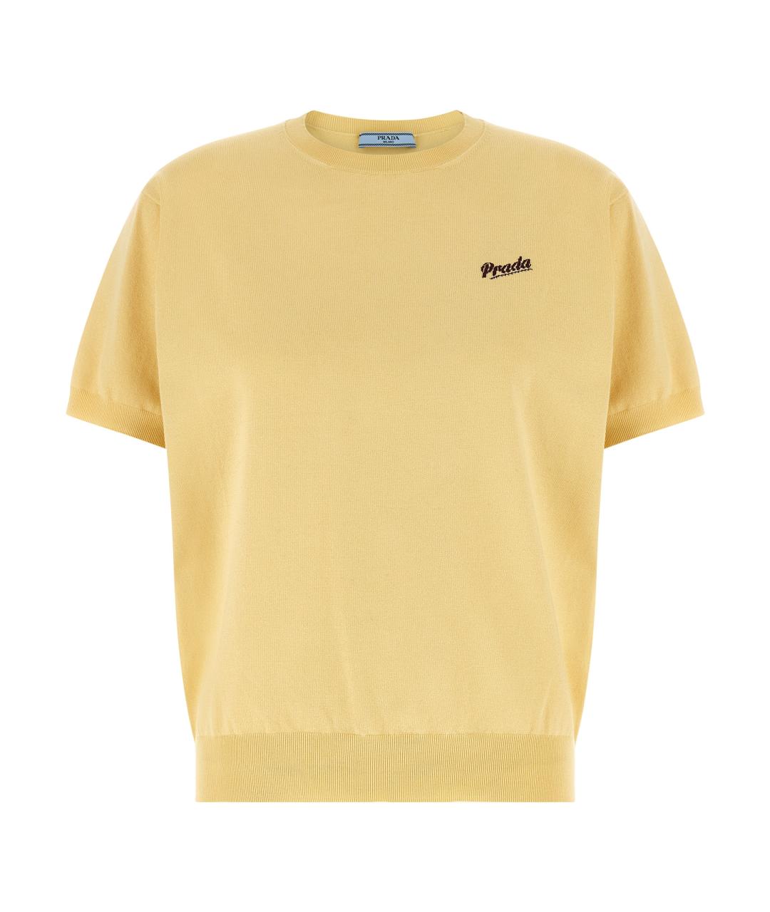 PRADA Желтый шелковый джемпер / свитер, фото 1