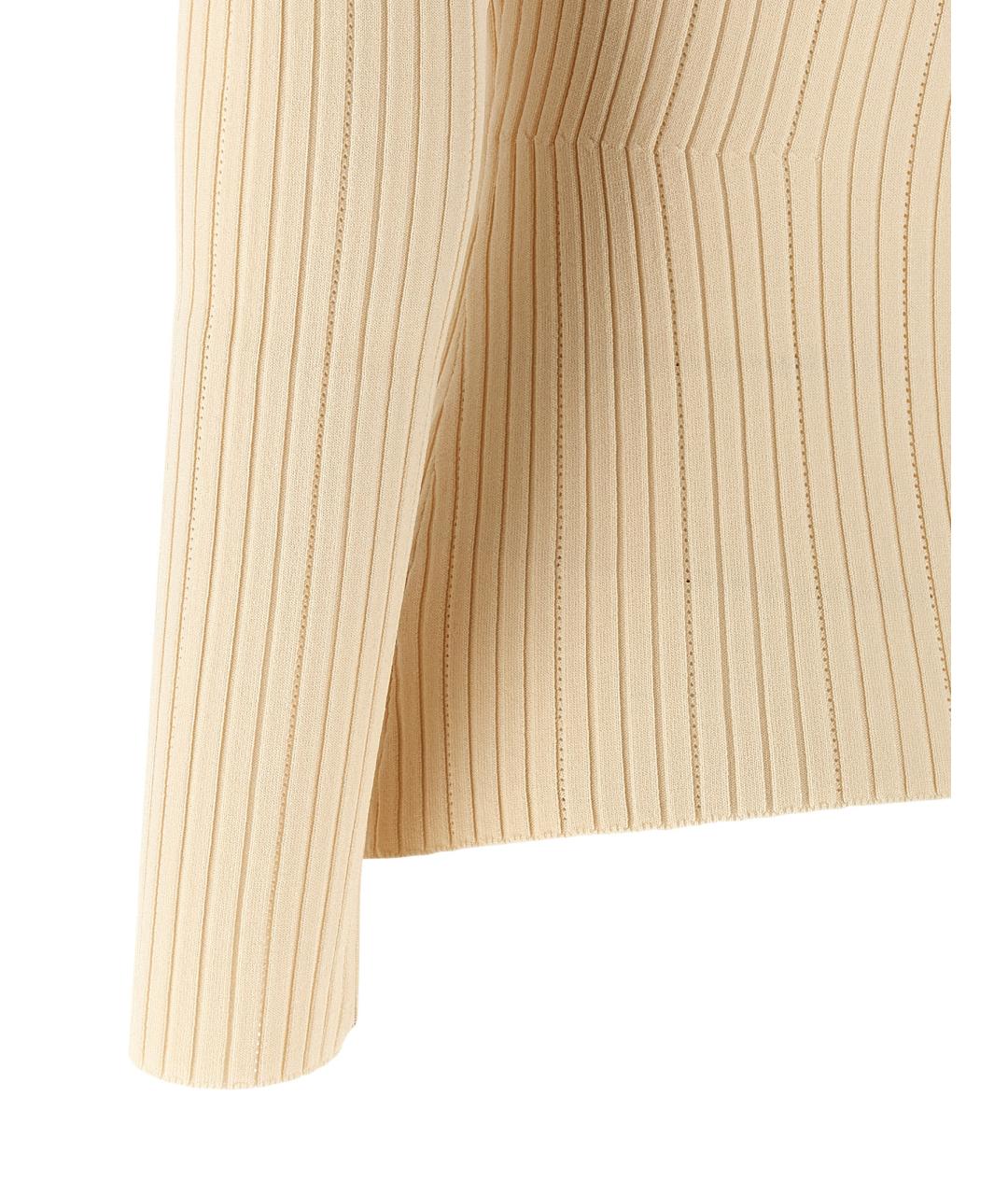 ELISABETTA FRANCHI Бежевый вискозный джемпер / свитер, фото 4