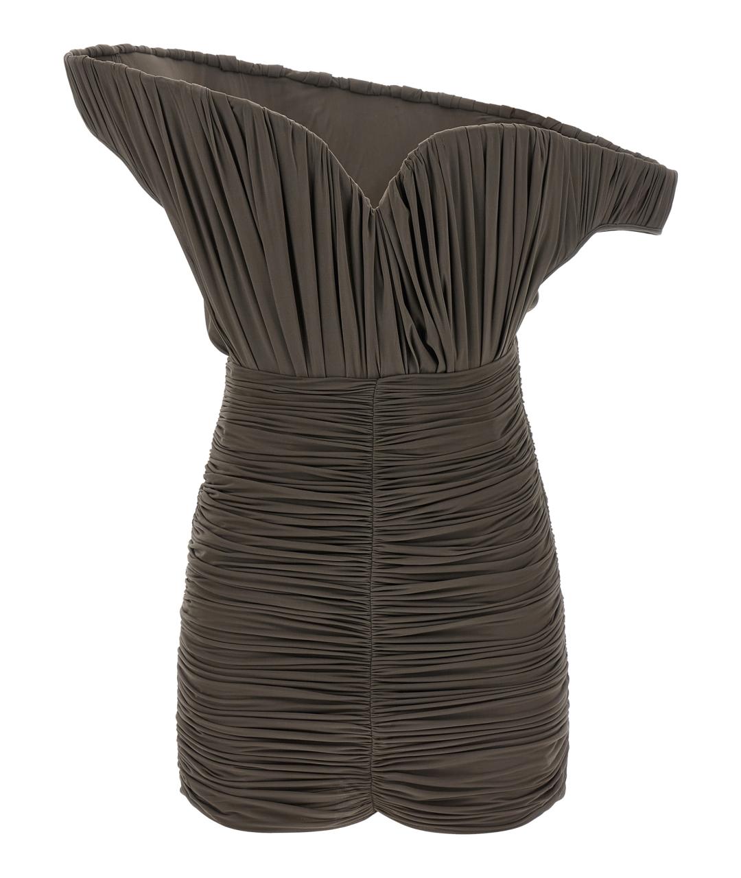 MAGDA BUTRYM Коричневое вискозное коктейльное платье, фото 1