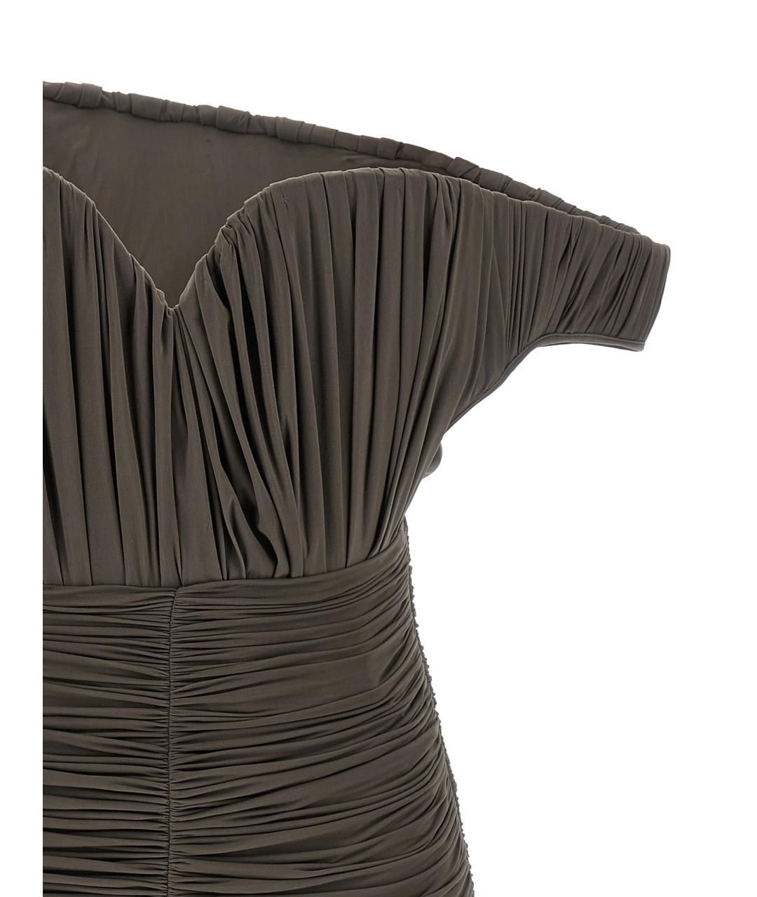 MAGDA BUTRYM Коричневое вискозное коктейльное платье, фото 3