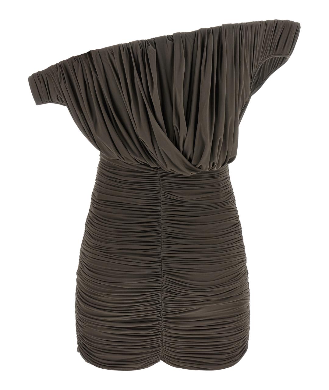 MAGDA BUTRYM Коричневое вискозное коктейльное платье, фото 2