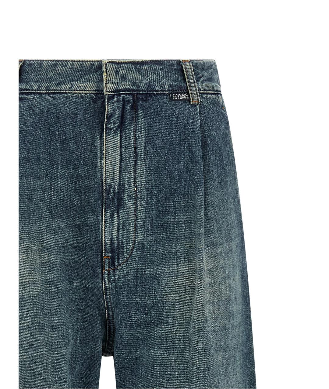 MM6 MAISON MARGIELA Синие хлопковые прямые джинсы, фото 3