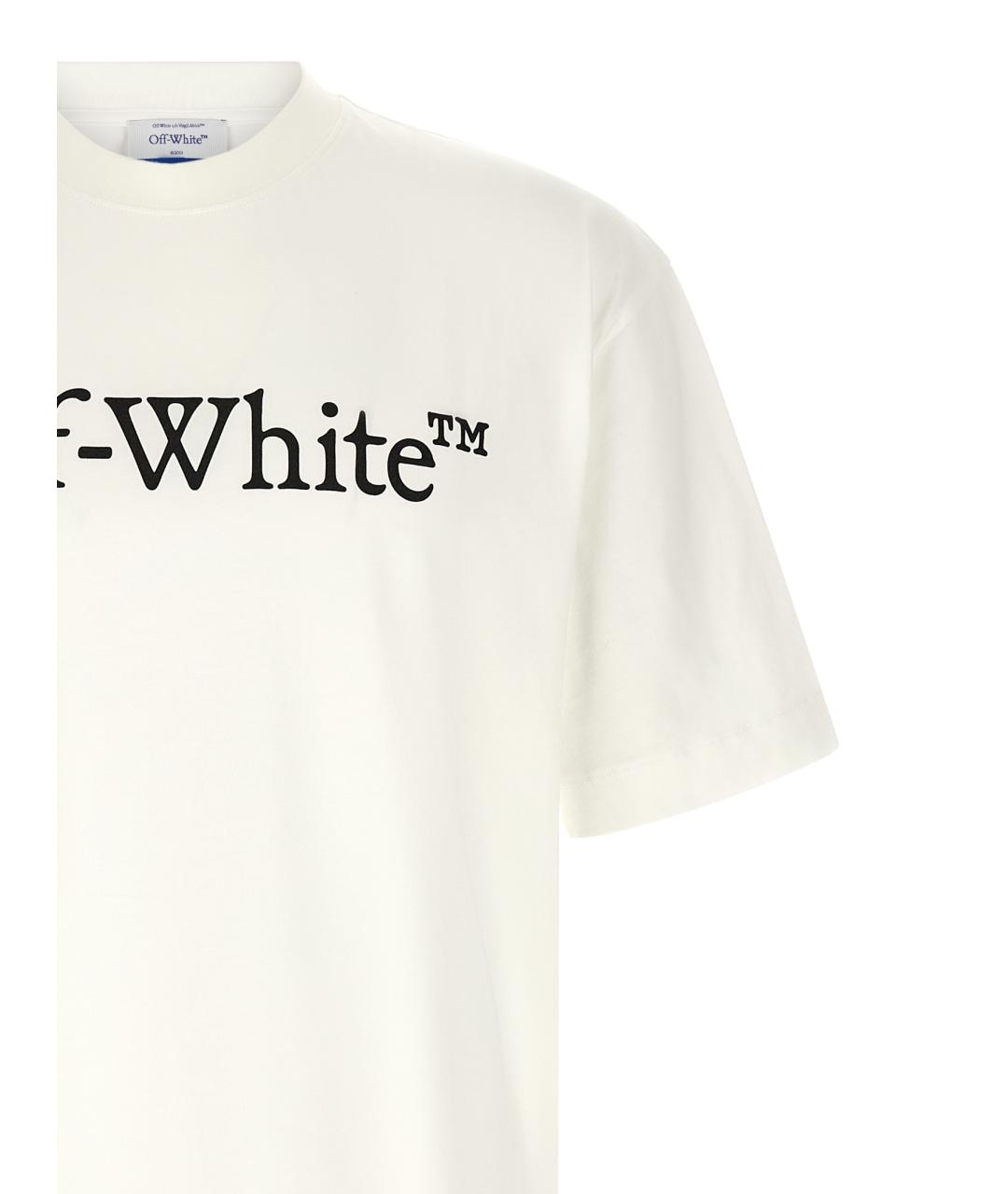 OFF-WHITE Белая хлопковая футболка, фото 3