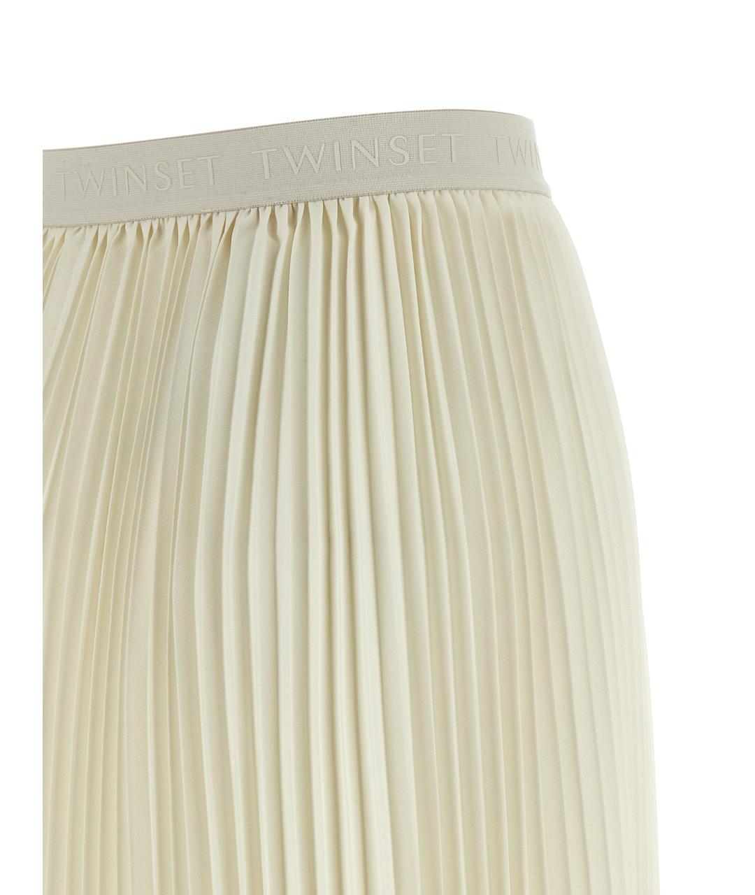 TWIN-SET Белая полиэстеровая юбка макси, фото 4