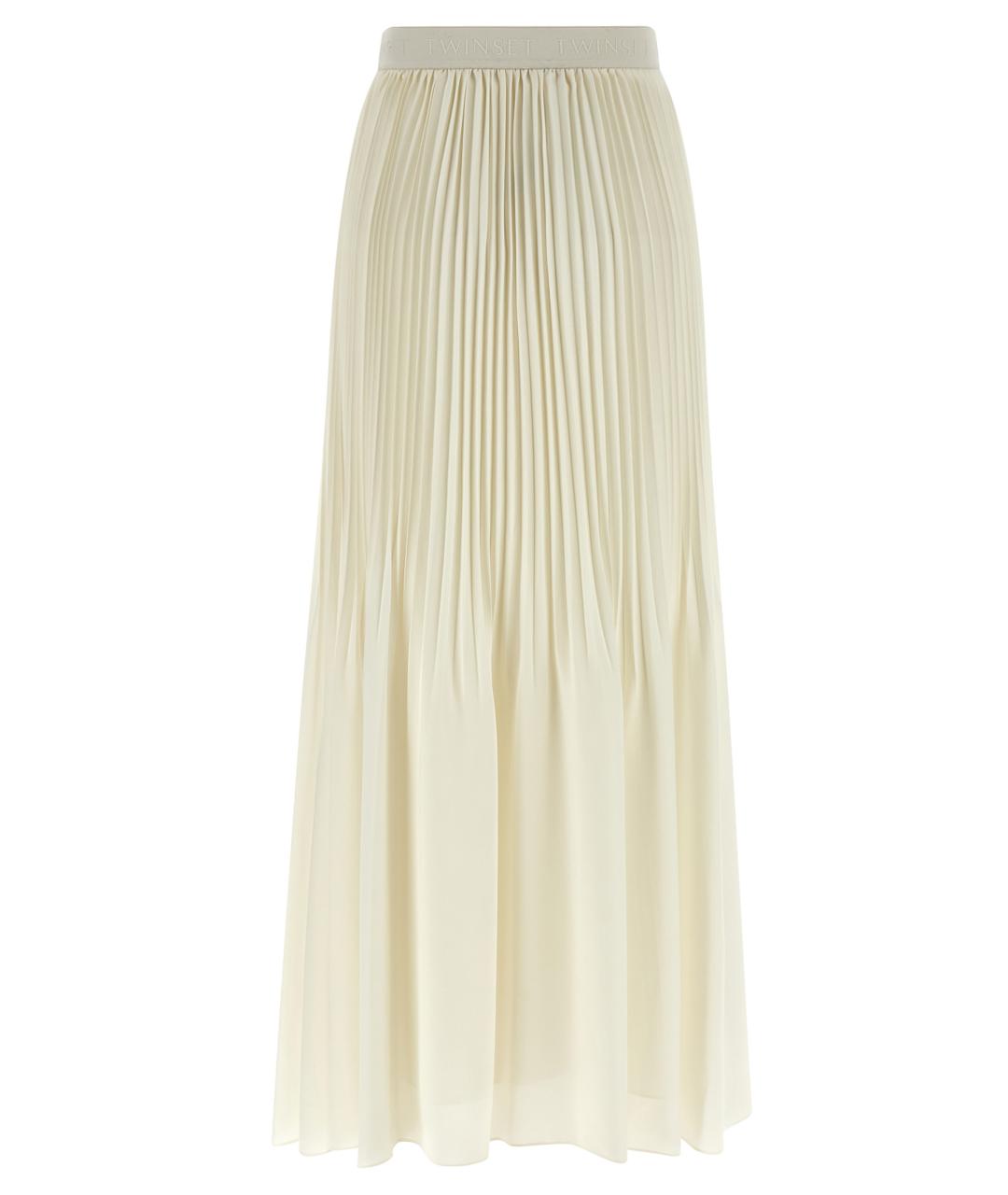 TWIN-SET Белая полиэстеровая юбка макси, фото 2