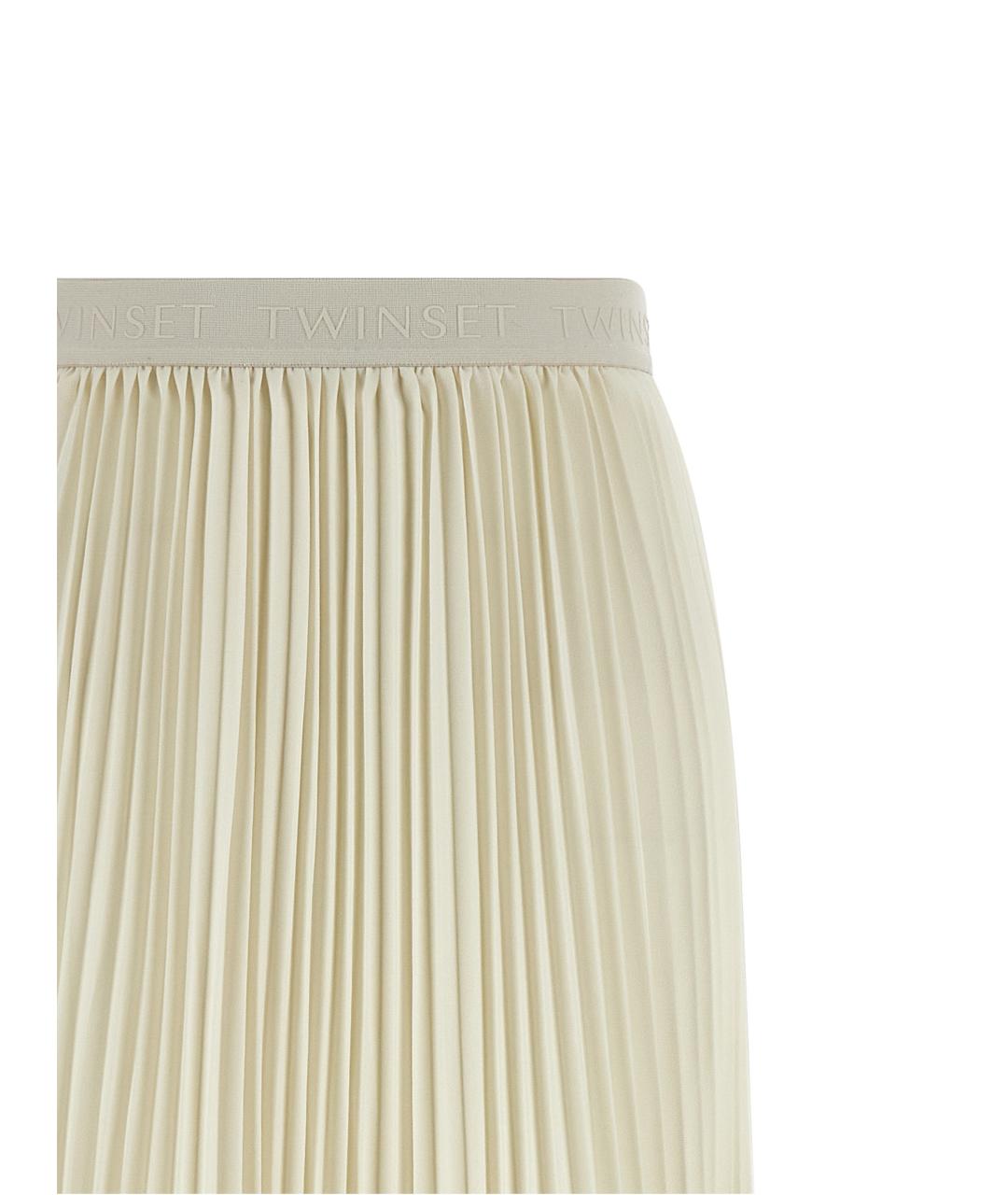 TWIN-SET Белая полиэстеровая юбка макси, фото 3