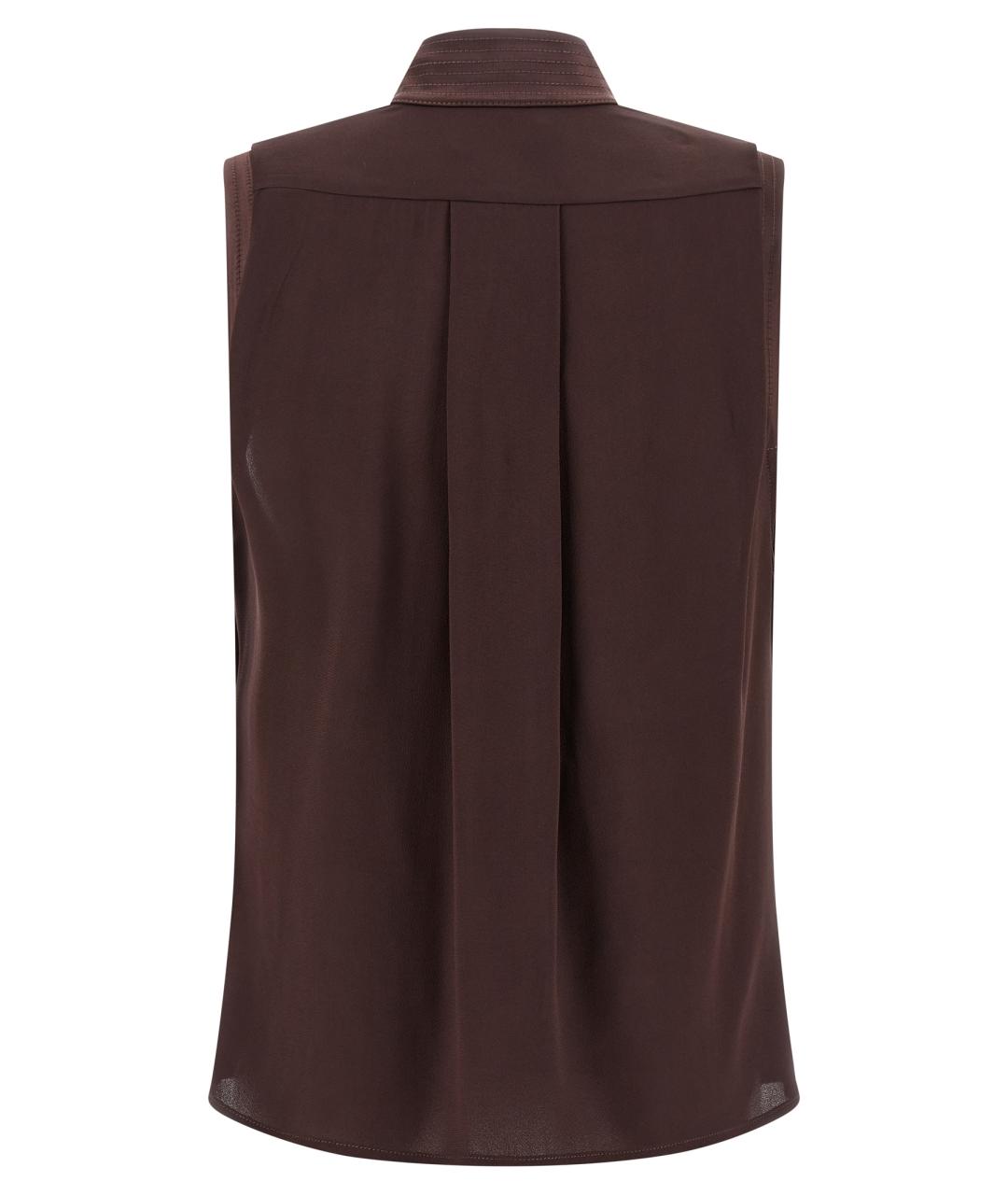 ELISABETTA FRANCHI Коричневая вискозная блузы, фото 2