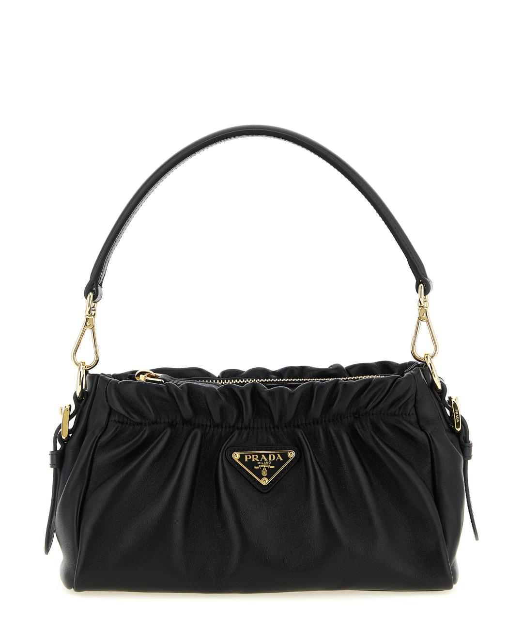 PRADA Черная кожаная сумка через плечо, фото 1
