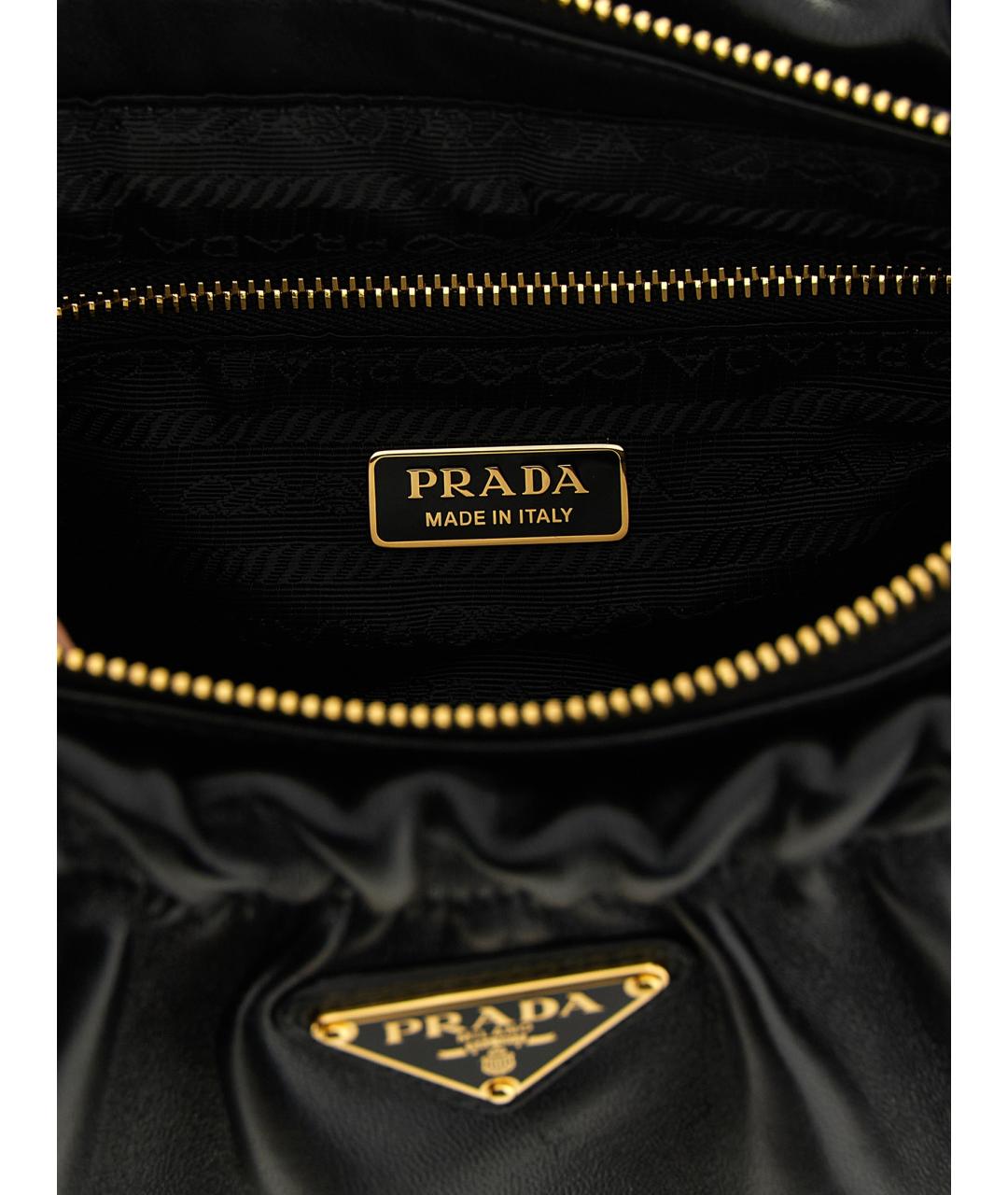 PRADA Черная кожаная сумка через плечо, фото 4