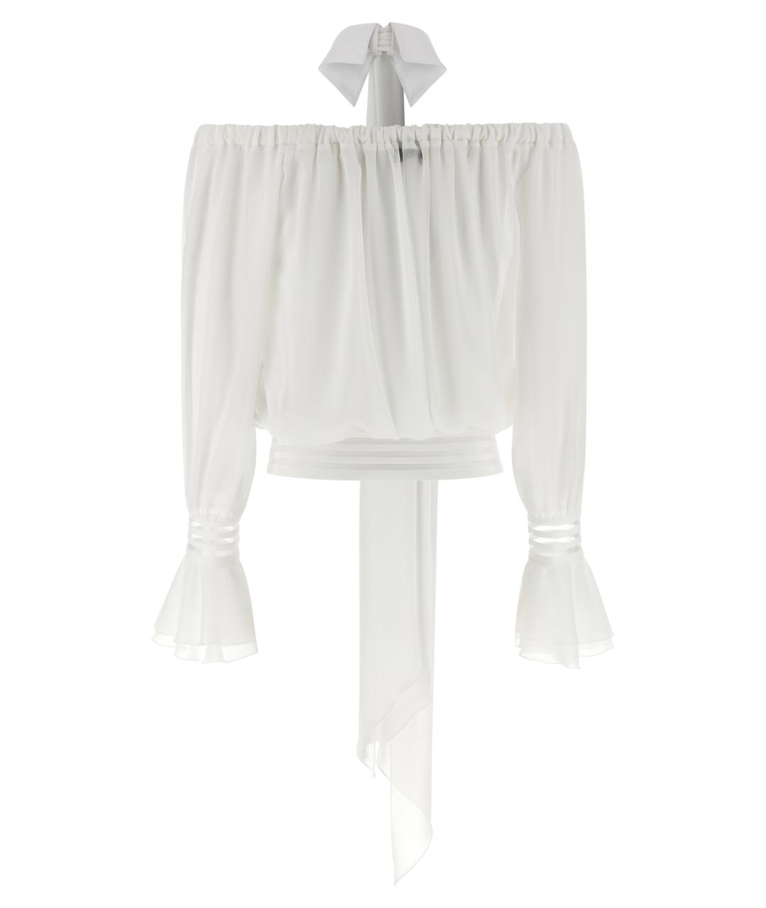 ELISABETTA FRANCHI Белая полиэстеровая блузы, фото 2