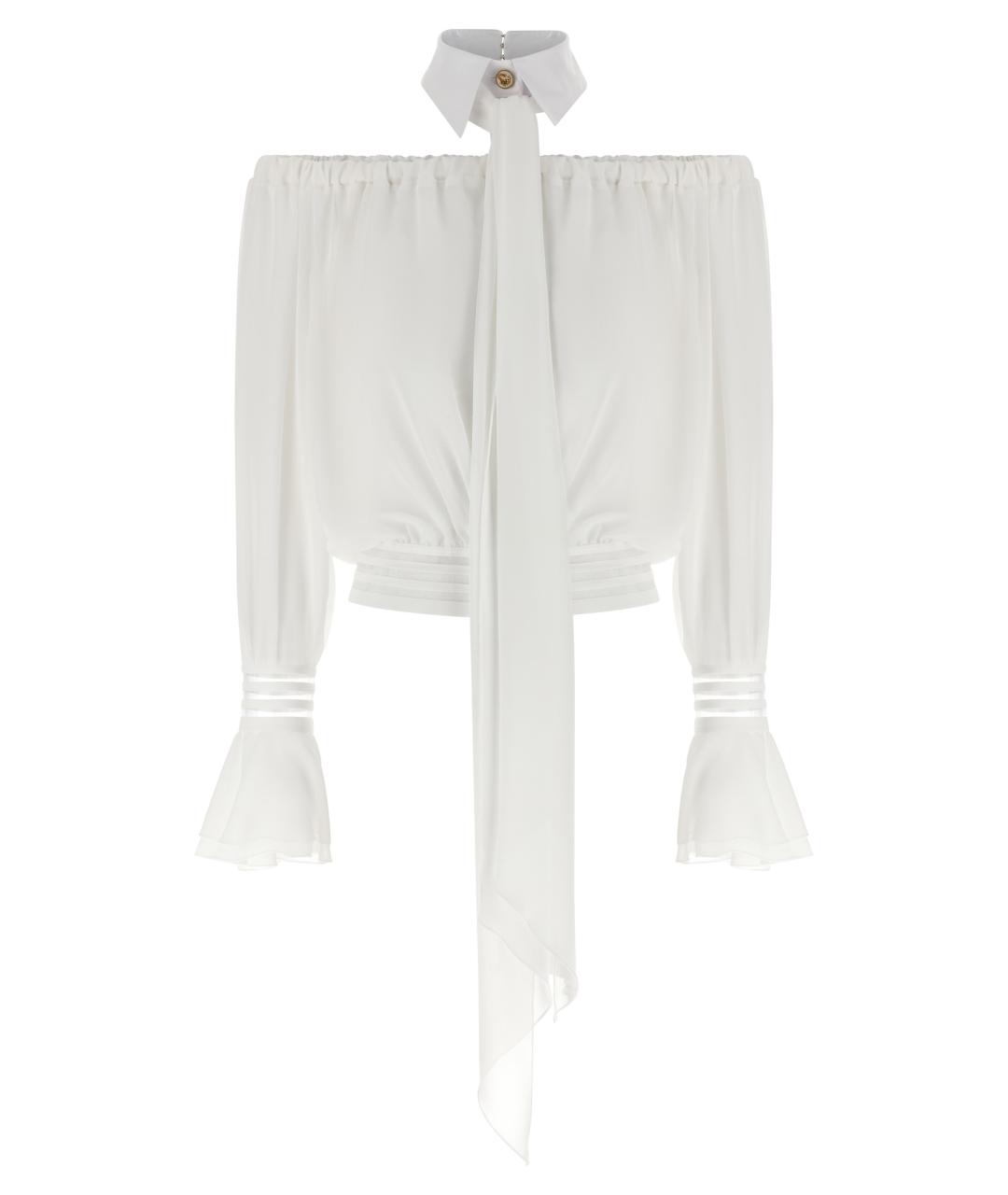 ELISABETTA FRANCHI Белая полиэстеровая блузы, фото 1