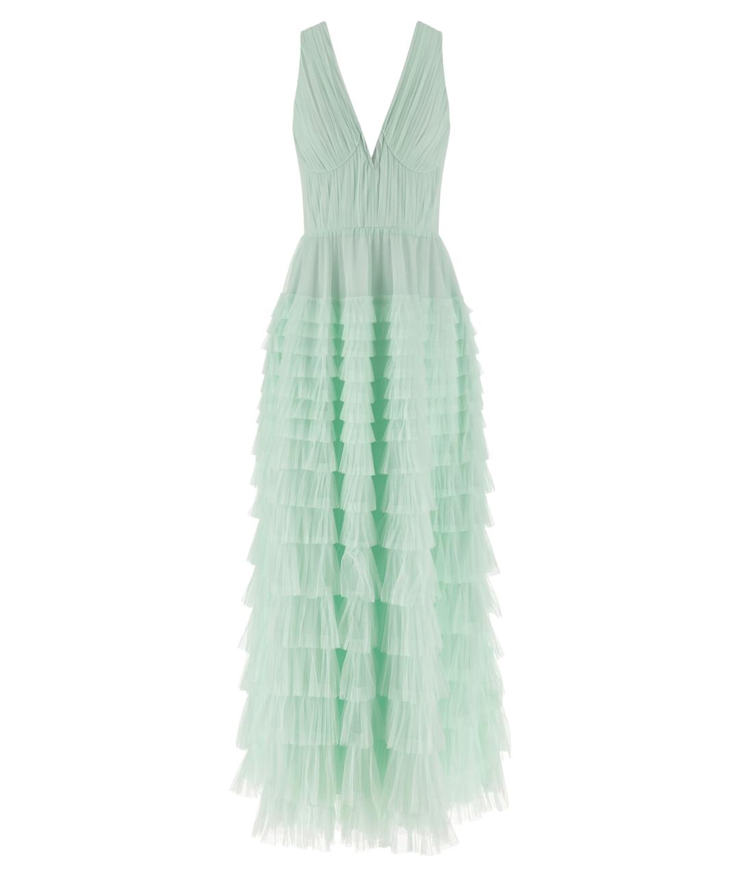 TWIN-SET Зеленые полиэстеровое коктейльное платье, фото 1