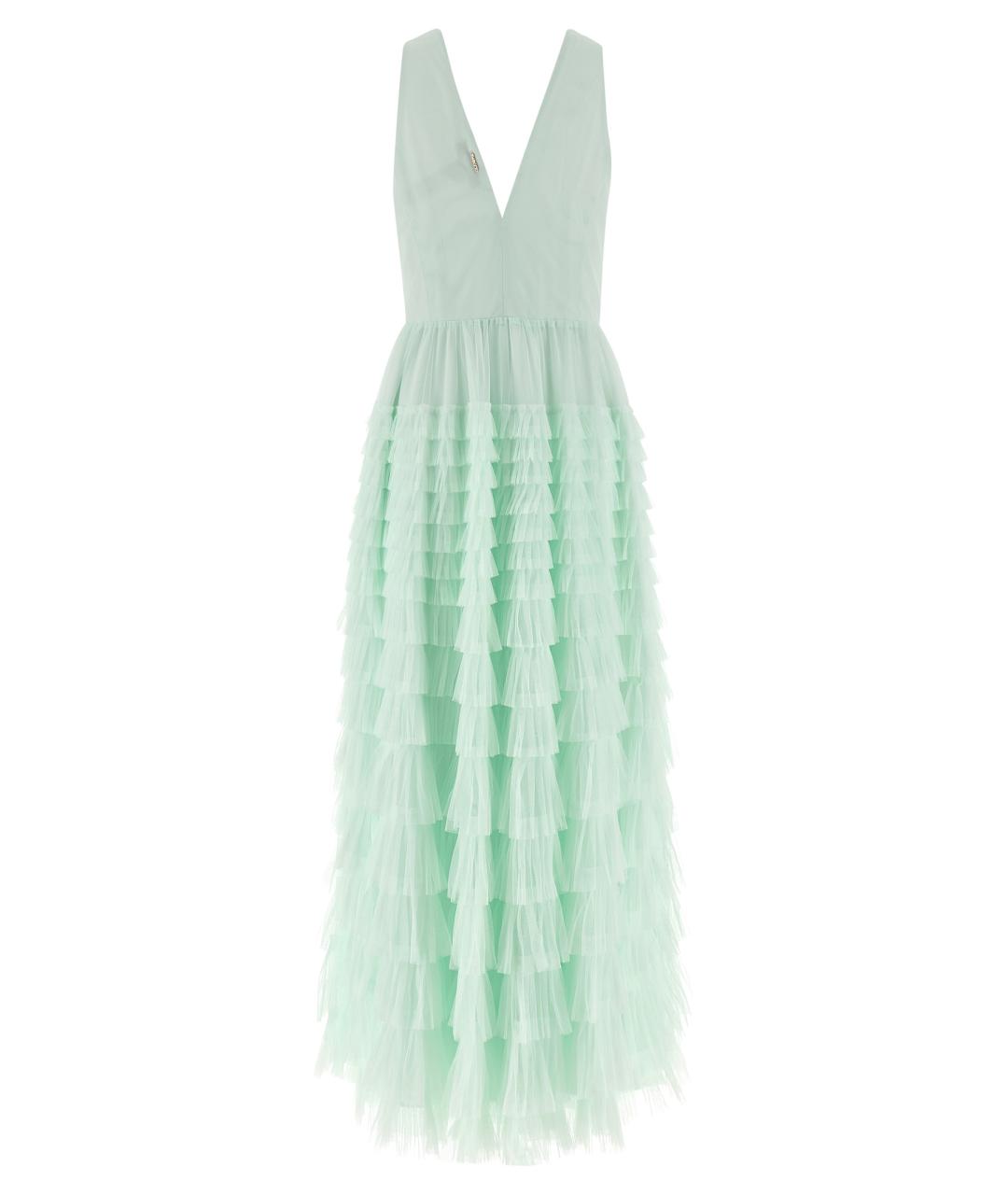 TWIN-SET Зеленые полиэстеровое коктейльное платье, фото 2